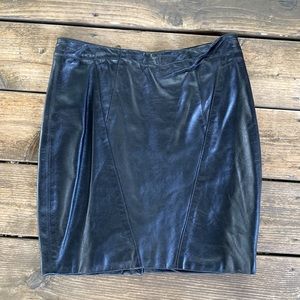 Kova & T Black Leather Mini Skirt